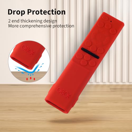 Image of Oboe Silicone Tv Remote Cover Compatible with Samsung Smart Tv Remote 2026 Model BN59-01498A Key Cover Case with Lanyard (B-Red) REMOT E NOT Included