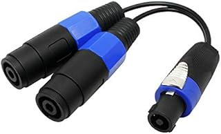 CERRXIAN 1Male to 2Female Speakon Cable, 10CM Audio Speaker Cable Twist Lock Mono Speaker Cable Compatible With Neutrik Speakon NL4FC, NL4FX, NLT4X, NL2FC