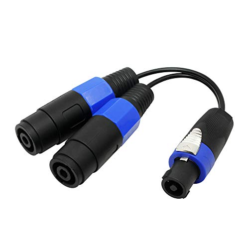 CERRXIAN Câble Speakon 1 mâle vers 2 femelles, câble de haut-parleur audio de 10 cm, câble de haut-parleur mono torsadé, compatible avec Neutrik Speakon NL4FC, NL4FX, NLT4X, NL2FC