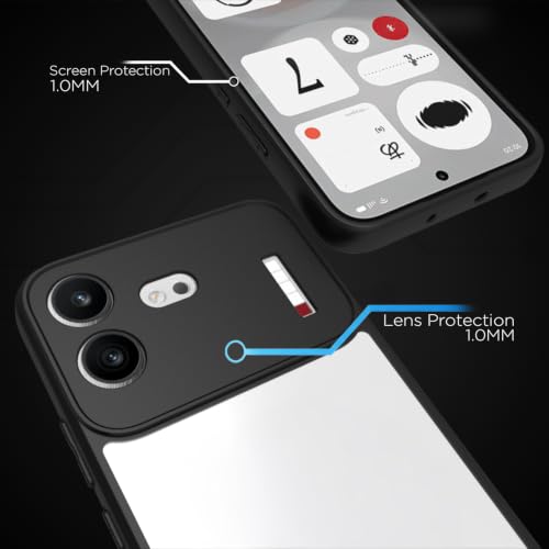 Image of RIGGEAR Shockproof Sleek Hybrid Armor Back Cover Case for Nothing Phone 4b 5G (Clear PC + Black TPU Bumper)