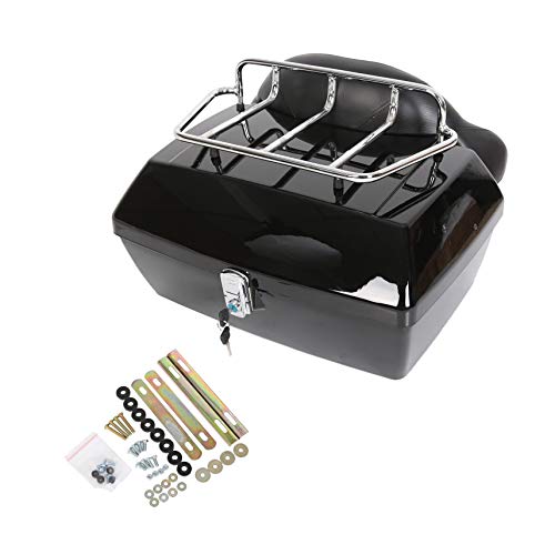 Black Motorcycle Trunk Tour Pack Tail Box Luggage for Harley Honda Yamaha Suzuki
