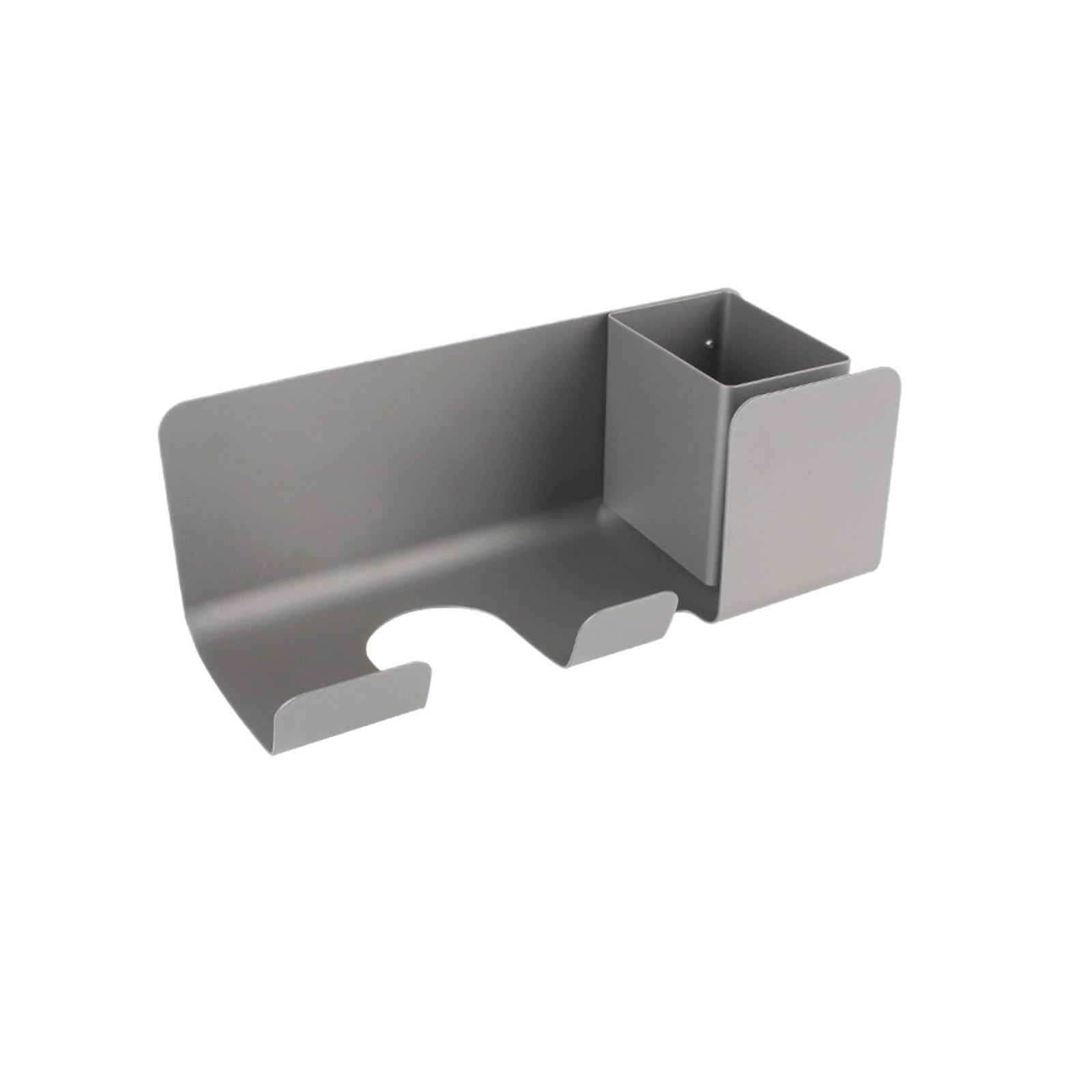 Haartrockner- und Glätteisen-Halter, Aufbewahrungsregal, multifunktionale Aufbewahrungsregale, Haartrockner-Organizer, Aluminium-Wandmontage Für Haartrockner(Grey Single Cup)