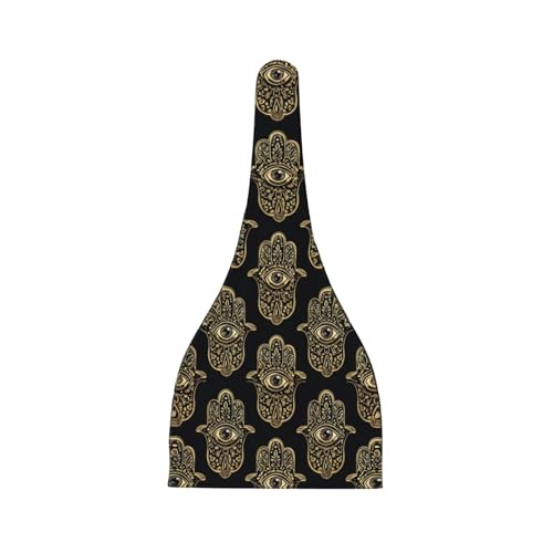 Newborn Baby Hat, Gold Hand with Eye Print Soft Top Knot Beanie Cap, Cute Baby Headwear for 0-6 Months2