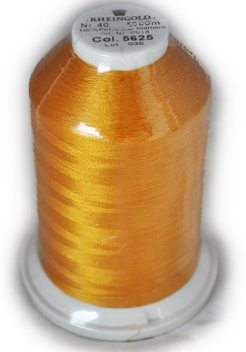 Hilo de poliéster Rheingold No. 40, color Otoño Dorado, cono comercial para bordado, 5000 m miniatura 1