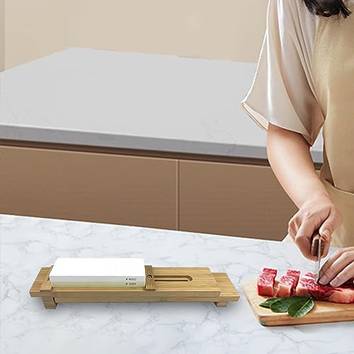 Adjustable Whetstone Holder Sink Bridge Grindstone Holder Kitchen Sink Bamboo Wood Adjustable Expandable Oil Stones Rack for Butcher Chef