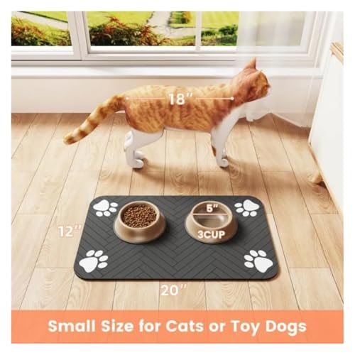 Tapis gamelle chat imperméable 50x80cm pour enclos et panier