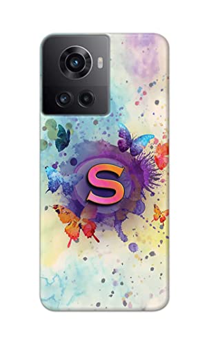 Image of PRINTFIDAA� Printed Hard Back Cover Case for OnePlus 10R 5G 80W | 150W Back Cover (Alphabet S) -2808