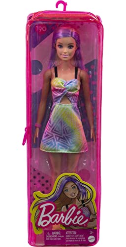 Muñeca Barbie Fashionistas #190 con cabello rubio y morado miniatura 6