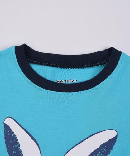 Benaive Boys Easter Pajamas Kids Bunny Easter Pjs Long Sleeves Set 100% Cotton Novelty Boys Sleepwear 2 Pieces Size 8 - image 3