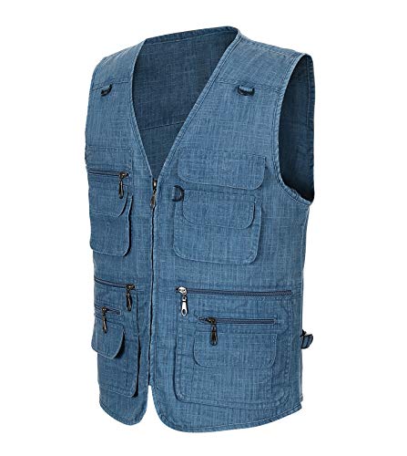 Image of Mens Outdoor Fishing Vest Safari Travel Photography Vests Jacket Multi Pocket