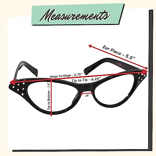 Hip Hop 50's Shop Womens Cat Eye Rhinestone Glasses4