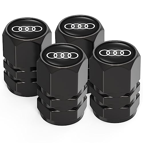 Reifen Ventilkappen für Audi A1 A3 RS3 A4 A5 A6 A7 RS7 A8 Q3 Q5 Q7 R8 S Series Series,Ventilkappen mit Dichtung für stabilen Reifendruck, Autoventil Kappe, 4 Stück