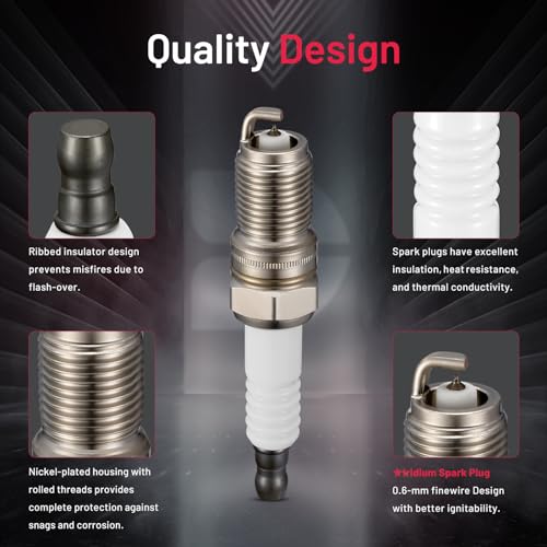 Image of BDFHYK 9602 Iridium Spark Plugs Compatible with Buick Regal for Cadillac Escalade for Chevy Express Silverado Suburban for GMC Sierra Yukon 1.6L 3.3L 5.6L 6.0L L4 V6 V8 Engine HR8LII33U, Set of 8