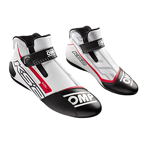 Chaussures de Karting Omp KS-2 Blanc Taille 32 pour Vos Journées sur Circuit