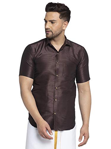 Image of SAIFOO Men's Classic Silk Ethnic Shirt.