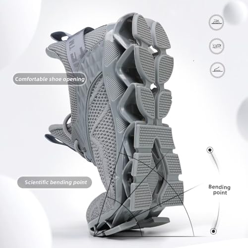 Image of Men's Fashion Sneakers Slip on Walking Running Shoes Blade Tennis Casual Comfort Non Slip Work Sport Athletic Trainer