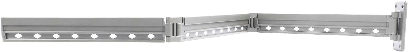 Wall Mounted Clothes Hanger Rack Space Aluminum Windproof Retractable Collapsible Clothes Drying Rack for Laundry Balcony Bathroom (Silver)