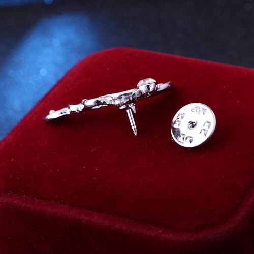 Medical Symbol Caduceus Stethoscope RN Nursing Badge Brooches Lapel Pin for Registered Nurse Doctor Rod Of Asclepius Emergency Brooch Jewelry (Angel Wing-Silver)