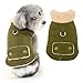 Ranphy Fleece Lined Small Dog Coat for Dog Boy Girls Solid Pet Jacket with D-Ring and Fuzzy Collar Windproof Puppy Snowsuit Warm Autumn Winter Padded Chihuahua Yorkie Cat Apparel Green M