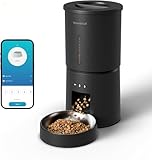 Miaosical Futterautomat Katze, Staufreier Katzenfutter Automat mit 2.4G WiFi-App & Timer, 4.2L Futterspender Katze für 1-10 Mahlzeiten pro Tag, 10S Sprachaufnahme, Dual-Stromversorgung