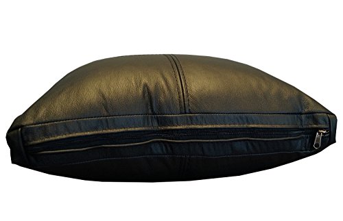 Quattro Meble Echt Lederkissen Schwarz Sofa Deko Kissen Echtleder Rückenkissen Rindsleder Leder Modell P&Z4el (30 x 50 cm)