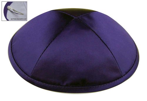 Image of Zion Judaica Deluxe Satin Kippah Yarmulkes for Kids Teens & Adults Skullcaps 6.25 inch Multi-Color Options 4 Panel Design