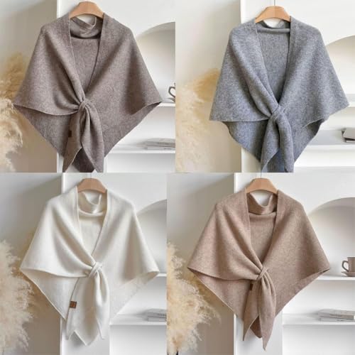 Triangle Shawl Scarf, Pashmina Wool Knit Wraps Triangle Scarf, Winter Fall Evening Casual Outerwear for Winter3