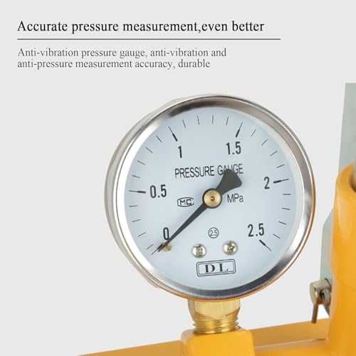 Image of HELLARO Hydraulic Pressure Test Pump, 2.5Mpa 25KG Manual Hydraulic Water Pressure Test Pump, Pipeline Tester Tool for a Variety of Pressure Vessels, Pipes, Valves and Other Pressure Test, 13ml / Time