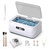 Klivvio Limpiador ultrasónico de joyas: máquina ultrasónica de 48 Khz con temporizador digital, uso