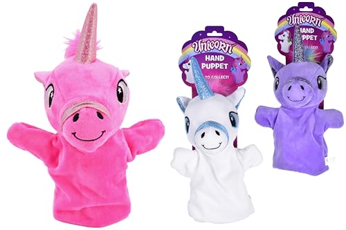 KandyToys Plush Unicorn Hand Puppet - 3 Colours, 1 Colour Sent at Random, 29 cm