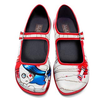 Image of Hot Chocolate Design Chocolaticas Horror Lolita Women's Mary Jane Flat Multicoloured HCD 40(Size: 8 UK), Horror Lolita, 8 UK