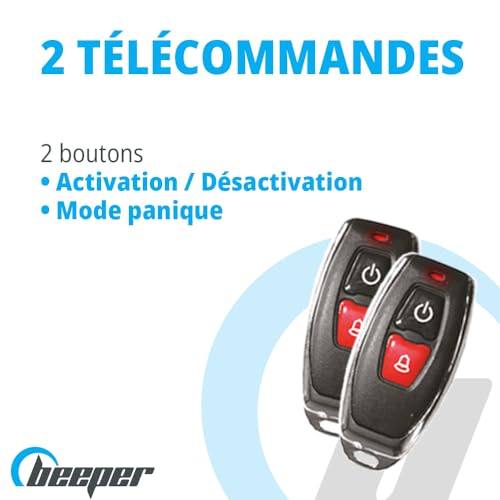 Alarma de coche antirrobo Beeper XR5 kit de seguridad universal de 12V con dos mandos 4