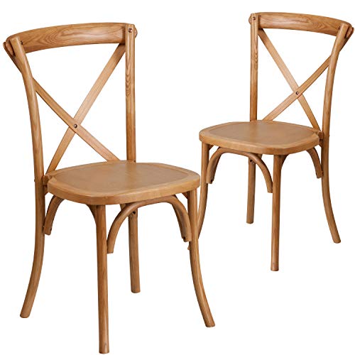 Image of Flash Furniture 2 Pack HERCULES Series Oak Cross Back Chair
