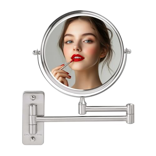 OVENTE 7' Wall Mounted Makeup Mirror with 1X/7X Magnification, Double Sided Magnifying Round...