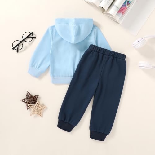 Image of YOUNGER STAR Toddler Baby Boy Girl Clothes Fall Winter Outfits Long Sleeve Hoodie Sweatshirt Sweat Pants Cotton Sweatsuits