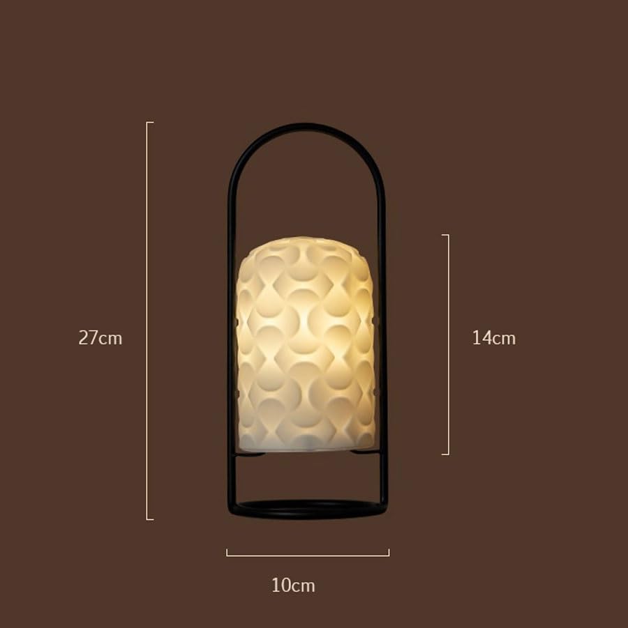 Lampa Stołowa Mała lampka nocna, domowa atmosfera, mały prezent, dekoracja Romantyczna lampka na biurko | Elegant ceramic desk lamp creates warm ambiance for bedroom, living room, office, or dorm. Ideal gift.