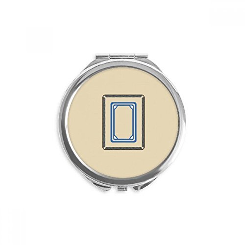 Miroir de poche mahjong blanc rond multicolore ultra plat 2,6 pouces