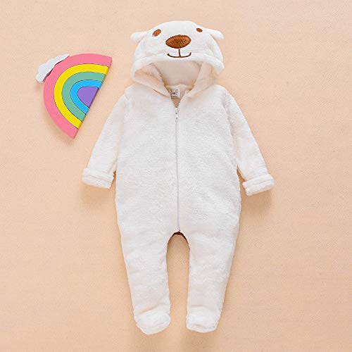 Newborn Baby Bear Fleece Romper One-Piece Footies Jumpsuit Pajama Infant Outfit for Baby Boys Girls2