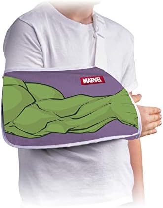 DonJoy Advantage Youth Arm Sling Featuring Marvel | Adjustable, Lightweight and Breathable Kids Brace for Left or Right Hand | Shoulder Immobilizer - Hulk X-Small