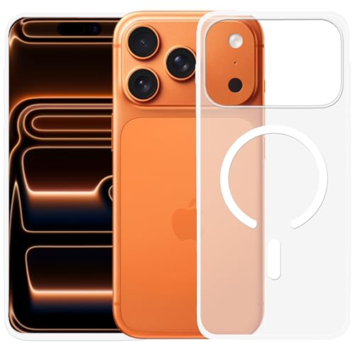 Image of amazon basics Luxury Paper Thin Case Cover for iPhone 17 Pro | Matte Finish | Compatible with magsafe | (White, iPhone 17 Pro)