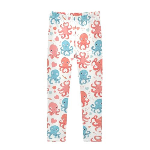 Wusikd Octopus Girls' Leggings Toddler Doodles Colorful Kids Yoga Pants Dance Active Tights 4T