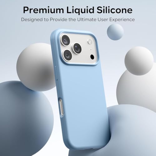 Image of DIZORO Compatible with (iPhone 18 Pro Max Case)(2026), Liquid Silicone 3 Layers Full Covered Soft Gel Rubber Phone Case,Shockproof Protective Cover with Anti-Scratch Microfiber Lining-Ice Blue