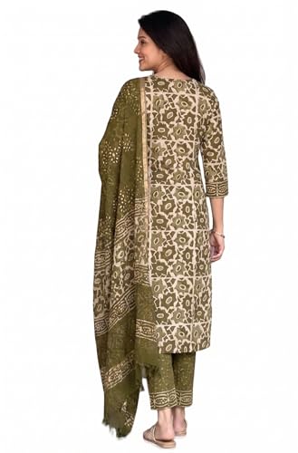 Image of KLOSIA Women's Printed Straight Kurta and Pant with Dupatta Set