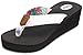Floopi High Heel Wedge Sandals for Women-Comfort Yoga Mat Footbed for Support, Flip Flop Thong Platforms for Summer (11, White/Coral-519)