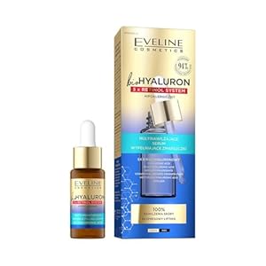 EVELINE COSMETICS Biohyaluron 3x Retinol Systeem Multi Hydraterend Gezichtsserum Anti-Aging Rimpels Veganistische formule 99% Natuurlijke Night Samenstelling 18 ml