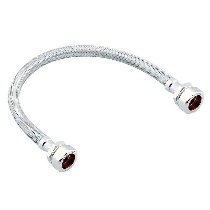 Pack of 2-15mm x 15mm x 500mm Flexible Tap Hose WRAS (Known as Flexible tap connectors / 22mm Flexible tap Connector Also Available in 15mm, 22mm, 1/2 inch, 3/4 inch, 300mm and 500mm) โ image 1