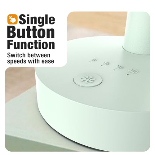 Image of Orient Electric Elfie Rechargeable Personal Fan | 90 Adjustable Airflow | 1800 mAh Battery | 4 Speed Modes | Quiet Operation | USB Type-C Charging | Compact Mini Fan | Matcha Green