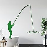 Angler Angeln Angelplatz Wandtattoo Wandaufkleber Wall Sticker - Dekoration, Küche, Wohnzimmer, Schlafzimmer, Badezimmer