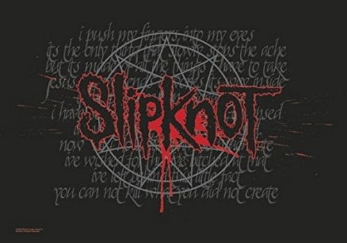 Heart Rock Bandiera Originale Slipknot - Splattered Tessuto, Multicolore, 110x75x0.1 cm