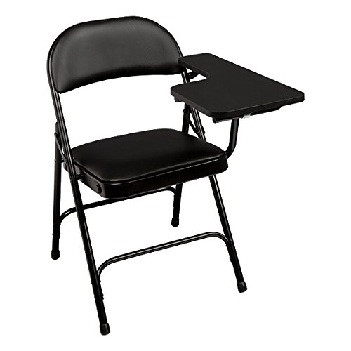 Norwood Commercial Furniture 6600 Series Heavy-Duty Vinyl Padded Folding Chair with Left Handed Tablet Arm Black NOR-SRO593-LTA-VBK-SO Pack of 2